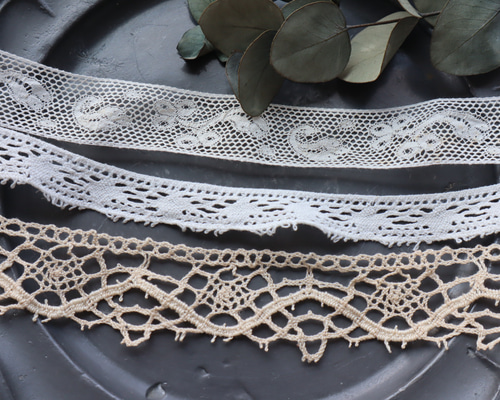 フランス　アンティーク　レース フランス 3種セット アンティークレース C1079 レース vmt antique