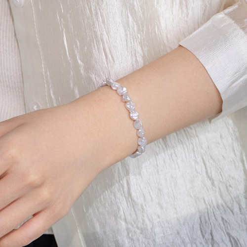 ピーチ　K18淡水ベビーパール　デザインブレスレット　バングル ピーチ K18淡水ベビーパール デザインブレスレット バングル ピーチ