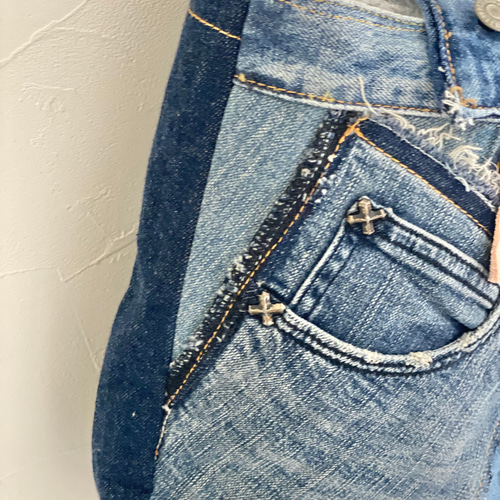 デニム リメイク ショルダーバッグ 男前 サコッシュ ショルダー