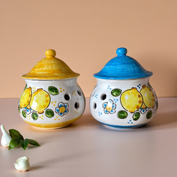 ガーリックポット マヨリカ焼き イタリア陶器 レモン柄 PTA004 その他