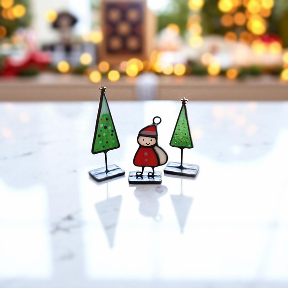 ステンドグラス　クリスマス③ Amazon.co.jp: Zqkimzi クリスマス ウィンドウ サン キャッチャー