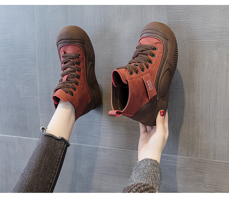 25新作レディースヴィンテージカジュアル 厚底増高 マーティンブ(起毛加工付き)【返品・交換可】品質最優先 25-321