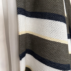 春秋冬やわらかい鹿の子ボーダーニットローブドルマンカーディガン 4枚目の画像