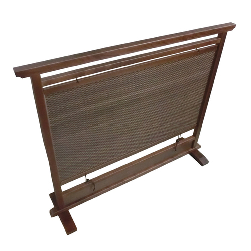 衝立 和風 茶竹 市松模様編み ① パーテーション・間仕切り 衝SHO 通販