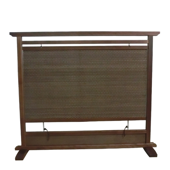 衝立 和風 茶竹 市松模様編み ① パーテーション・間仕切り 衝SHO 通販