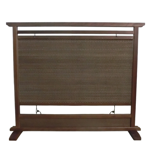 衝立 和風 茶竹 市松模様編み ① パーテーション・間仕切り 衝SHO 通販