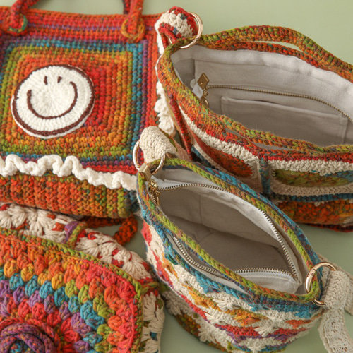毛糸 手作り 手編み 斜めがけバッグ ショルダーバッグ 誕生日