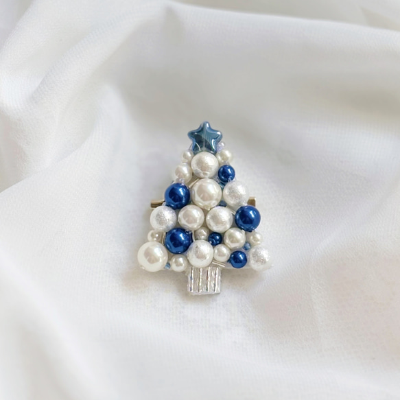 クリスマスツリー刺繍ブローチcol:ゴールド⭐︎クリスマスギフト 9枚目の画像