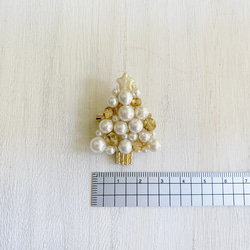クリスマスツリー刺繍ブローチcol:ゴールド⭐︎クリスマスギフト 6枚目の画像