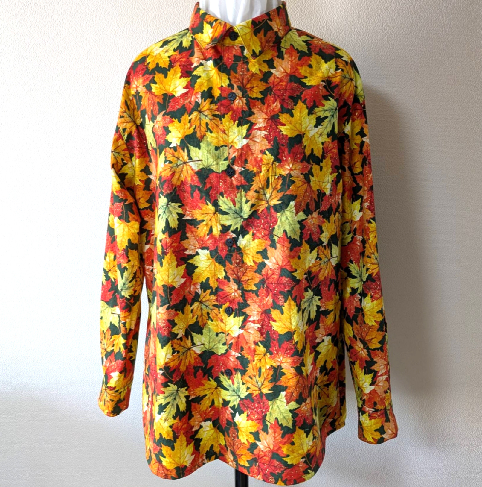 紅葉いっぱい　長袖シャツ　メンズLL
