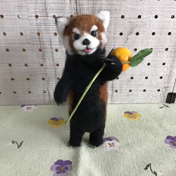 ぬいぐるみのような羊毛フェルトのトイプードル（レッド） 羊毛