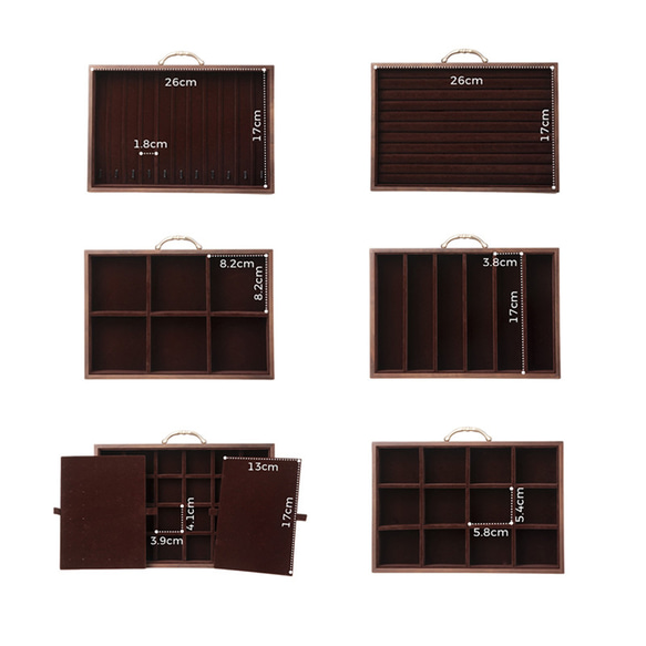 【予約販売】6段大容量 ジュエリーボックス 木製 アクセサリー収納&展示 指輪リング入れ 中古風 引き出し収納 8枚目の画像