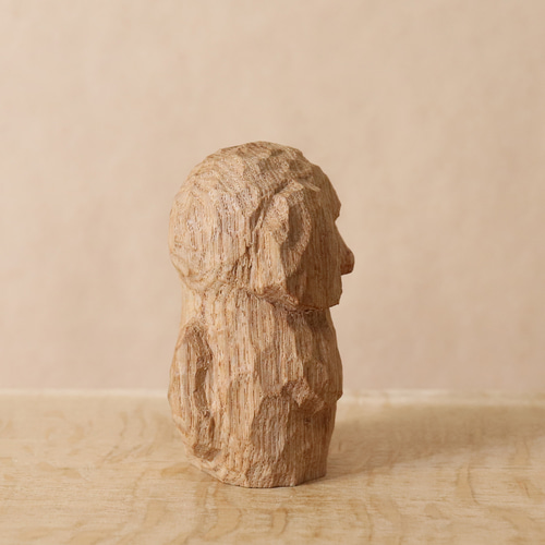 トイプードル 犬 木彫り 木製 置物 インテリア雑貨（木材：タモ）（No