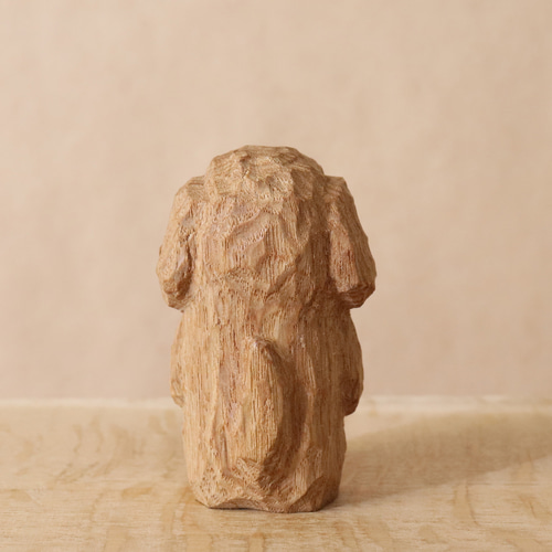 ハンドメイド 木彫り 手彫り プードル 一点物 置物 インテリア オブジェ ハンドメイド 木彫り 手彫り プードル 一点物 置物 インテリア オブジェ