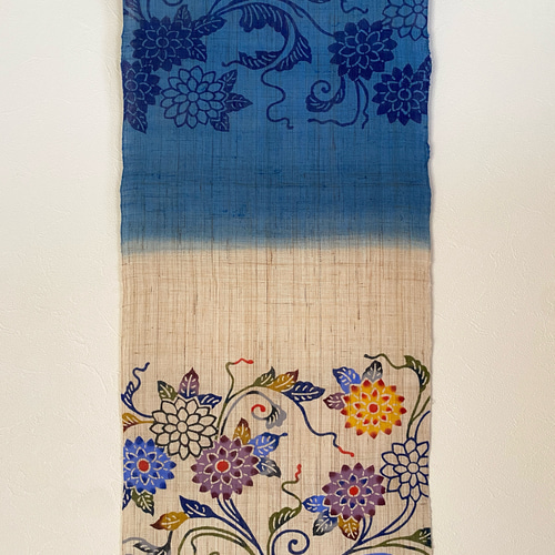 紅型タペストリー 菊唐草模様 タペストリー・壁掛け 紅型工房あさひや