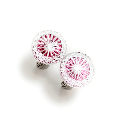 「煌めく希望・成功」東京切子カフスボタン18　輝煌　～きこう～　ライト金赤 2枚目の画像