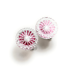 「煌めく希望・成功」東京切子カフスボタン18　輝煌　～きこう～　ライト金赤 5枚目の画像