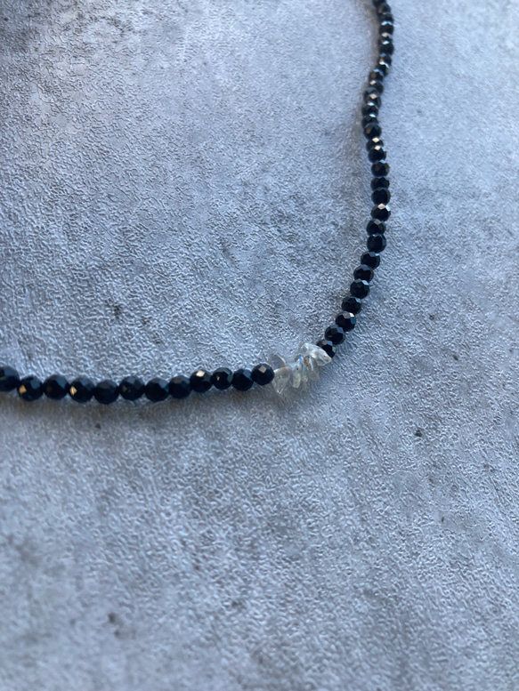 ☑︎Noir Étoile ― ノワール・エトワール　サージカルステンレス　ビーズネックレス　天然石アクセサリー 13枚目の画像