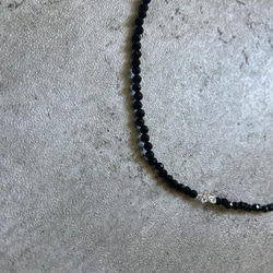 ☑︎Noir Étoile ― ノワール・エトワール　サージカルステンレス　ビーズネックレス　天然石アクセサリー 17枚目の画像