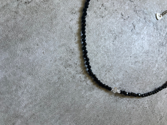 ☑︎Noir Étoile ― ノワール・エトワール　サージカルステンレス　ビーズネックレス　天然石アクセサリー 17枚目の画像