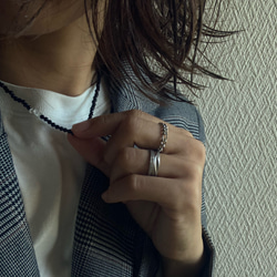 ☑︎Noir Étoile ― ノワール・エトワール　サージカルステンレス　ビーズネックレス　天然石アクセサリー 4枚目の画像