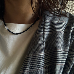 ☑︎Noir Étoile ― ノワール・エトワール　サージカルステンレス　ビーズネックレス　天然石アクセサリー 15枚目の画像