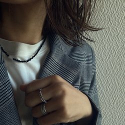 ☑︎Noir Étoile ― ノワール・エトワール　サージカルステンレス　ビーズネックレス　天然石アクセサリー 12枚目の画像