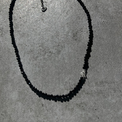 ☑︎Noir Étoile ― ノワール・エトワール　サージカルステンレス　ビーズネックレス　天然石アクセサリー 11枚目の画像