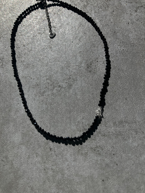 ☑︎Noir Étoile ― ノワール・エトワール　サージカルステンレス　ビーズネックレス　天然石アクセサリー 11枚目の画像