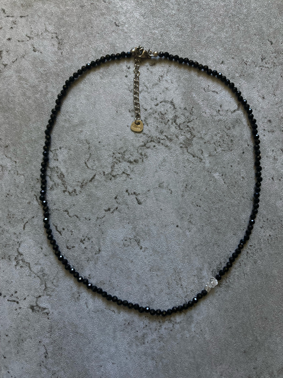 ☑︎Noir Étoile ― ノワール・エトワール　サージカルステンレス　ビーズネックレス　天然石アクセサリー 18枚目の画像