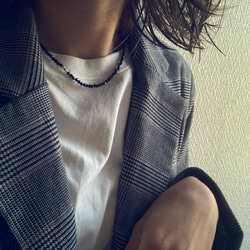 ☑︎Noir Étoile ― ノワール・エトワール　サージカルステンレス　ビーズネックレス　天然石アクセサリー 8枚目の画像