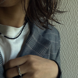 ☑︎Noir Étoile ― ノワール・エトワール　サージカルステンレス　ビーズネックレス　天然石アクセサリー 20枚目の画像