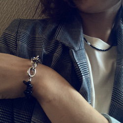 ☑︎Noir Étoile ― ノワール・エトワール　サージカルステンレス　ビーズネックレス　天然石アクセサリー 16枚目の画像