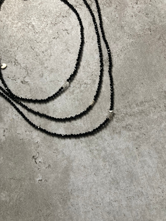 ☑︎Noir Étoile ― ノワール・エトワール　サージカルステンレス　ビーズネックレス　天然石アクセサリー 19枚目の画像