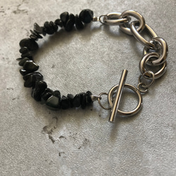 ーNoirette（ノワレット）ー　チェーンブレスレット　天然石ブレスレット　天然石アクセサリー　サージカルステンレス 13枚目の画像