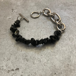 ーNoirette（ノワレット）ー　チェーンブレスレット　天然石ブレスレット　天然石アクセサリー　サージカルステンレス 8枚目の画像