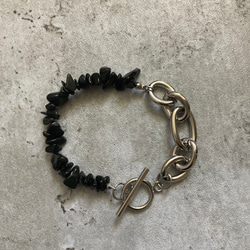 ーNoirette（ノワレット）ー　チェーンブレスレット　天然石ブレスレット　天然石アクセサリー　サージカルステンレス 11枚目の画像