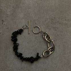 ーNoirette（ノワレット）ー　チェーンブレスレット　天然石ブレスレット　天然石アクセサリー　サージカルステンレス 20枚目の画像