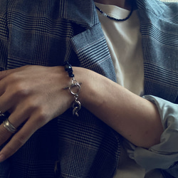 ーNoirette（ノワレット）ー　チェーンブレスレット　天然石ブレスレット　天然石アクセサリー　サージカルステンレス 17枚目の画像