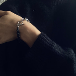 ーNoirette（ノワレット）ー　チェーンブレスレット　天然石ブレスレット　天然石アクセサリー　サージカルステンレス 3枚目の画像