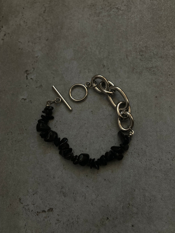 ーNoirette（ノワレット）ー　チェーンブレスレット　天然石ブレスレット　天然石アクセサリー　サージカルステンレス 19枚目の画像