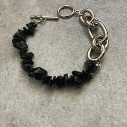 ーNoirette（ノワレット）ー　チェーンブレスレット　天然石ブレスレット　天然石アクセサリー　サージカルステンレス 7枚目の画像