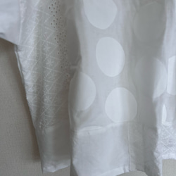 春夏ふんわり水玉オフホワイトパッチcottonレースブラウス 6枚目の画像