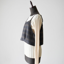 WOOL TUCK スカート  darkgray×brown 17枚目の画像