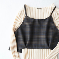 WOOL TUCK スカート  darkgray×brown 15枚目の画像