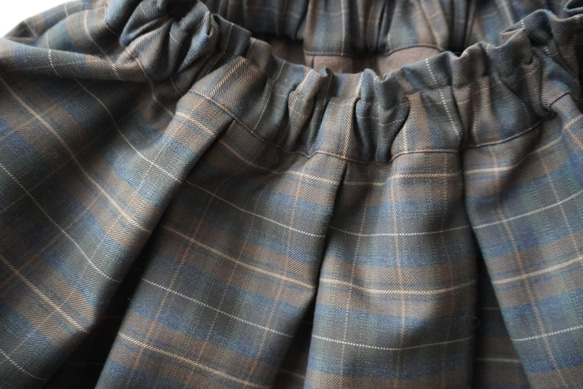 WOOL TUCK スカート  darkgray×brown 9枚目の画像