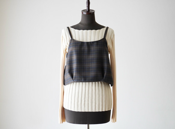 WOOL TUCK スカート  darkgray×brown 16枚目の画像