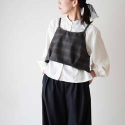 WOOL TUCK スカート  darkgray×brown 19枚目の画像