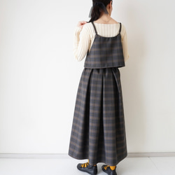 WOOL TUCK スカート  darkgray×brown 14枚目の画像