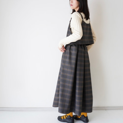 WOOL TUCK スカート  darkgray×brown 13枚目の画像